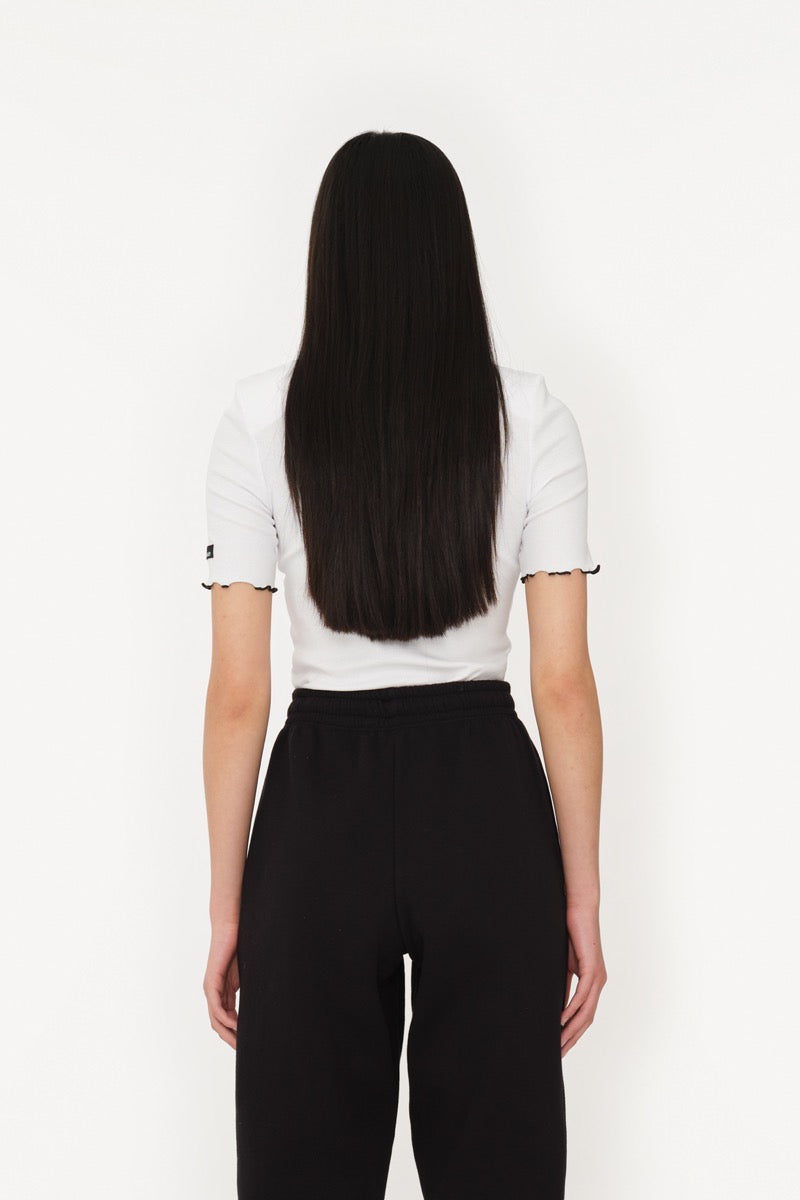 Rib Polo Top Bright White