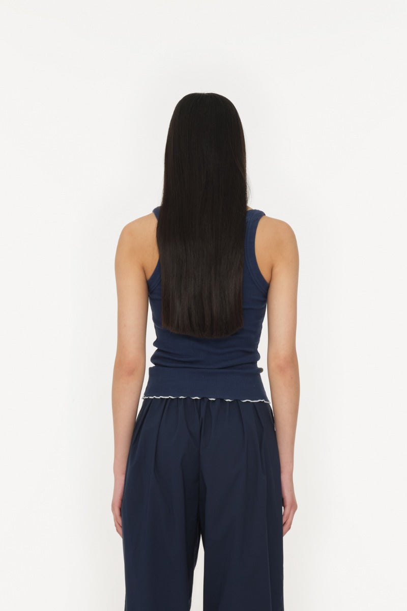 Rib Tank Top Navy