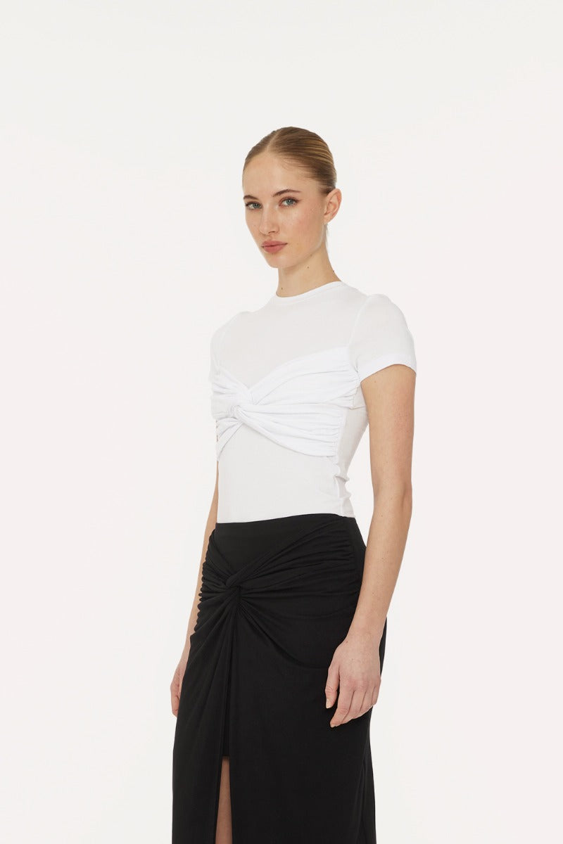 Fitted Twisted T-Shirt White
