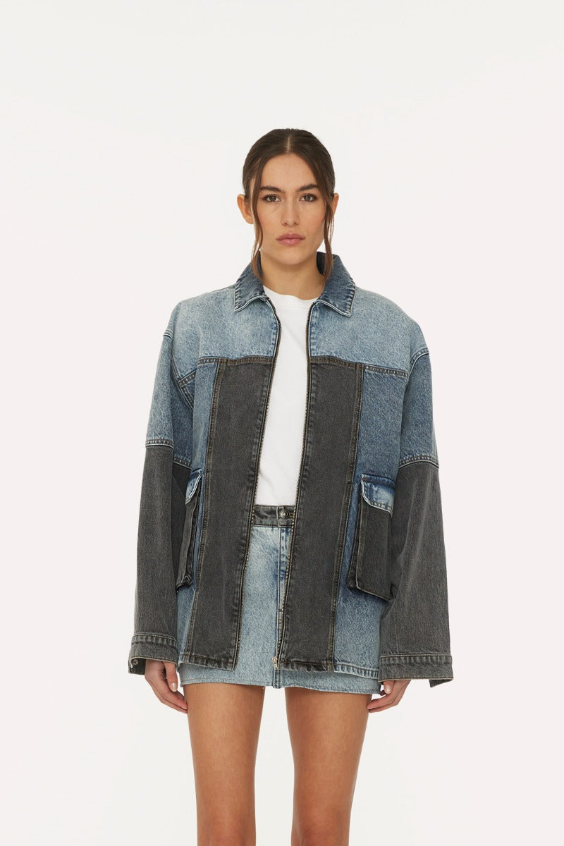 Oversized Patchwork Jacket