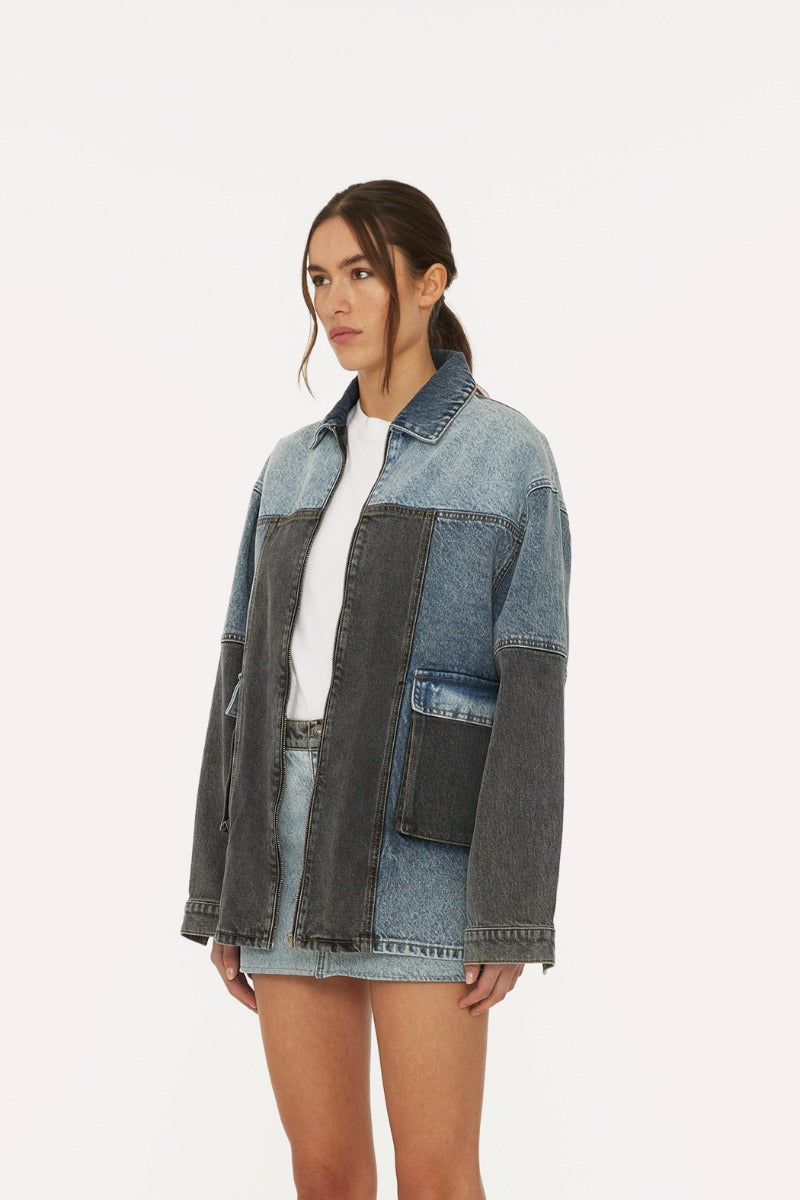 Oversized Patchwork Jacket