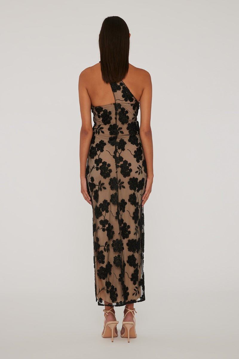 Flower Beads Midi Dress