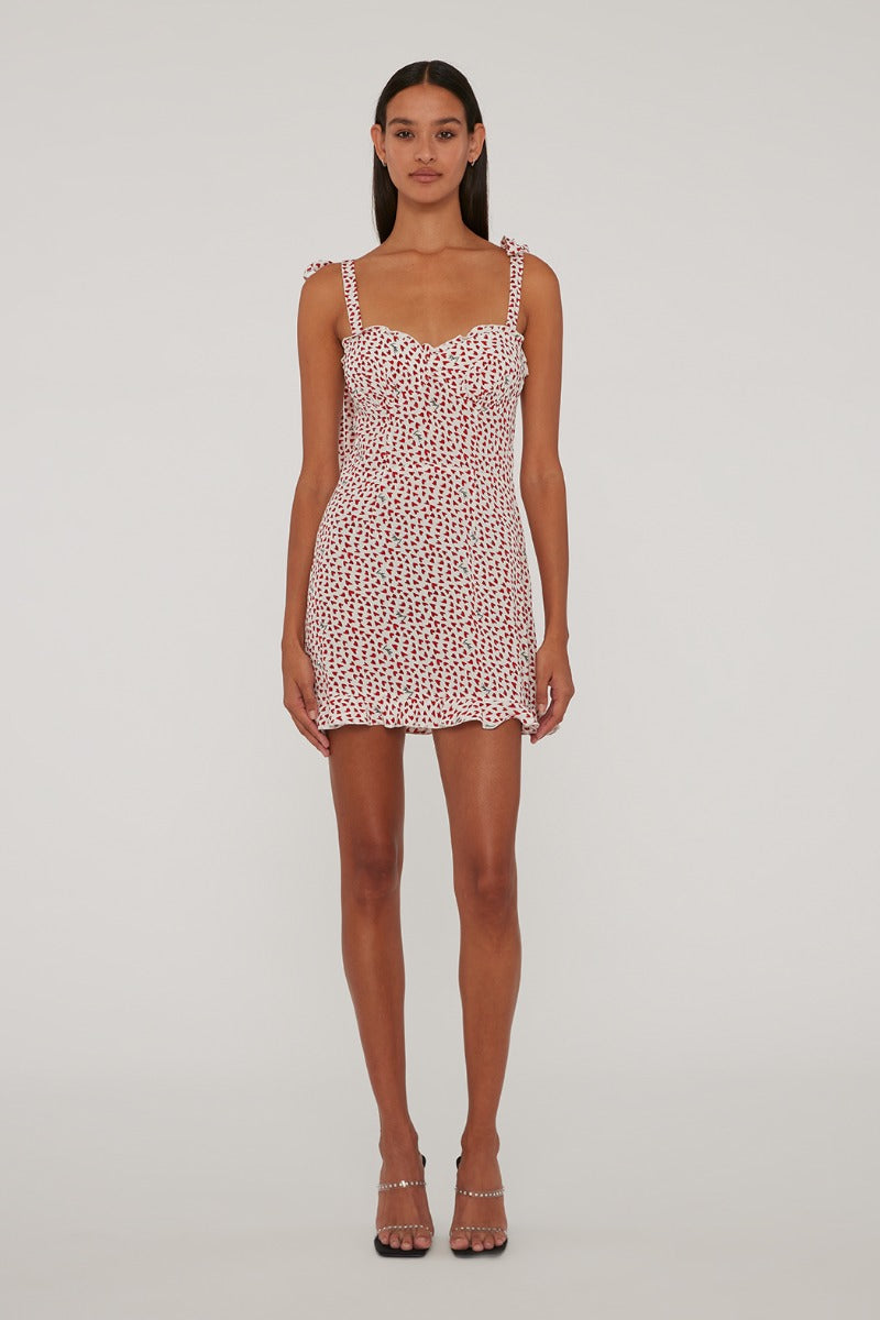 Printed Ruffle Mini Dress
