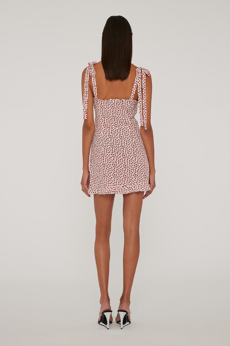 Printed Ruffle Mini Dress
