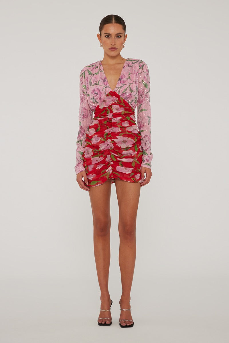 Printed Mini Long sleeve Dress