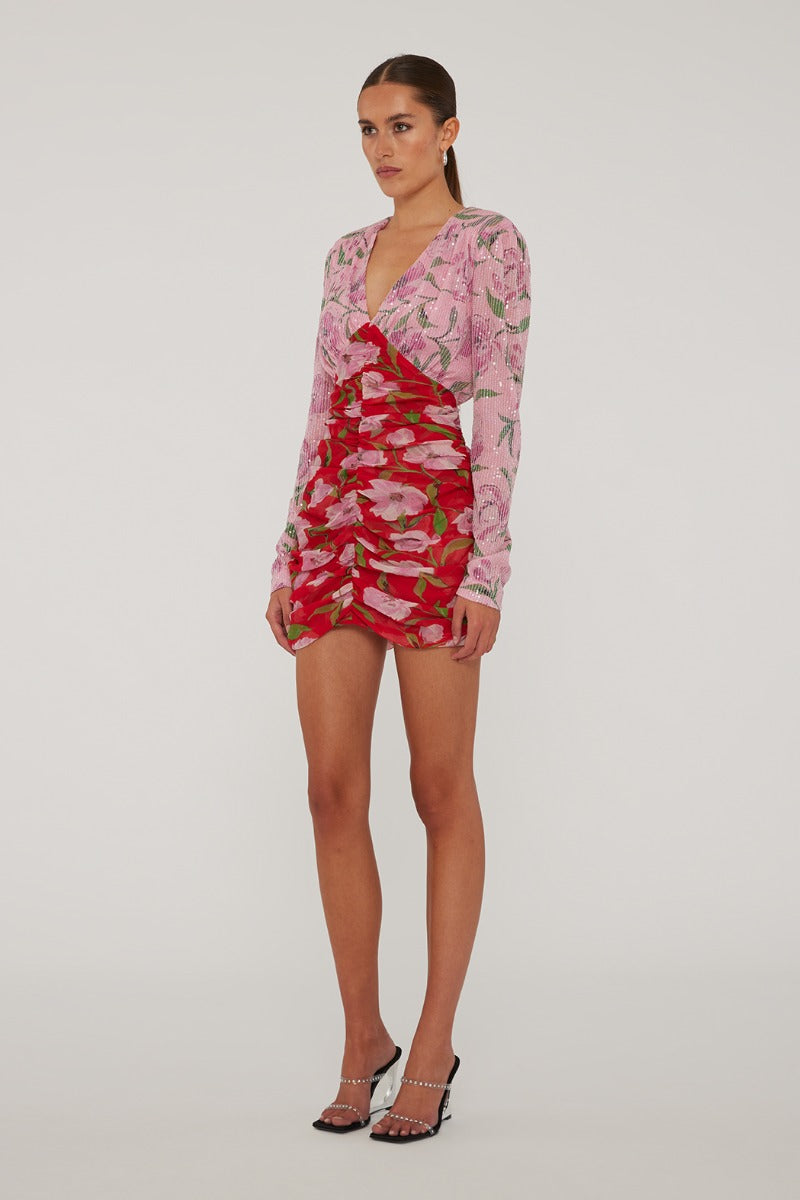 Printed Mini Long sleeve Dress