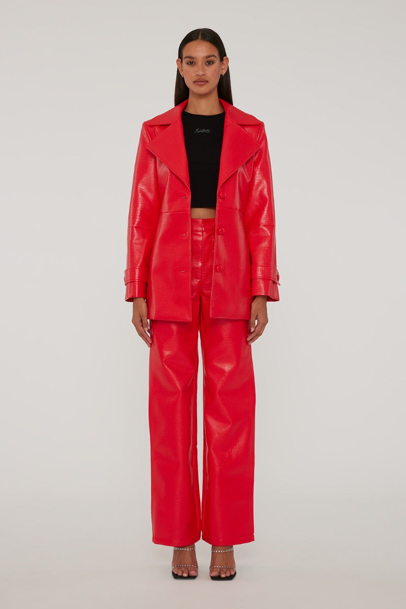 Textured Straight Pants