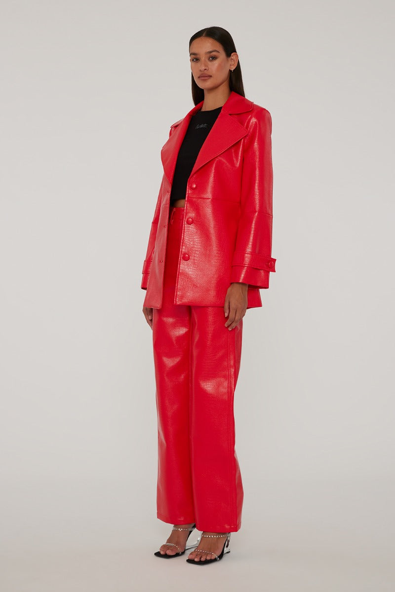 Textured Straight Pants