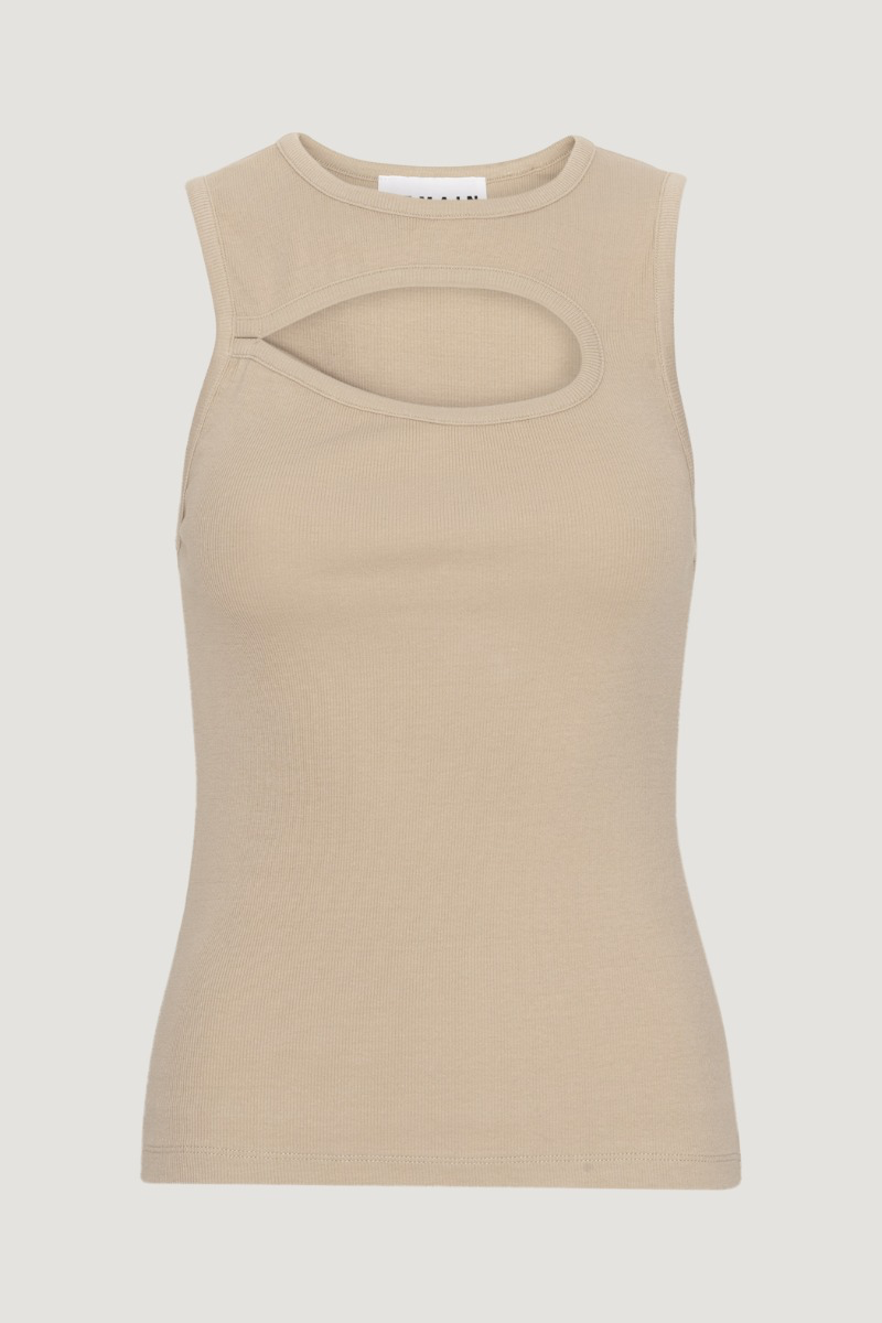 Ribbed Jersey Cut-Out Top
