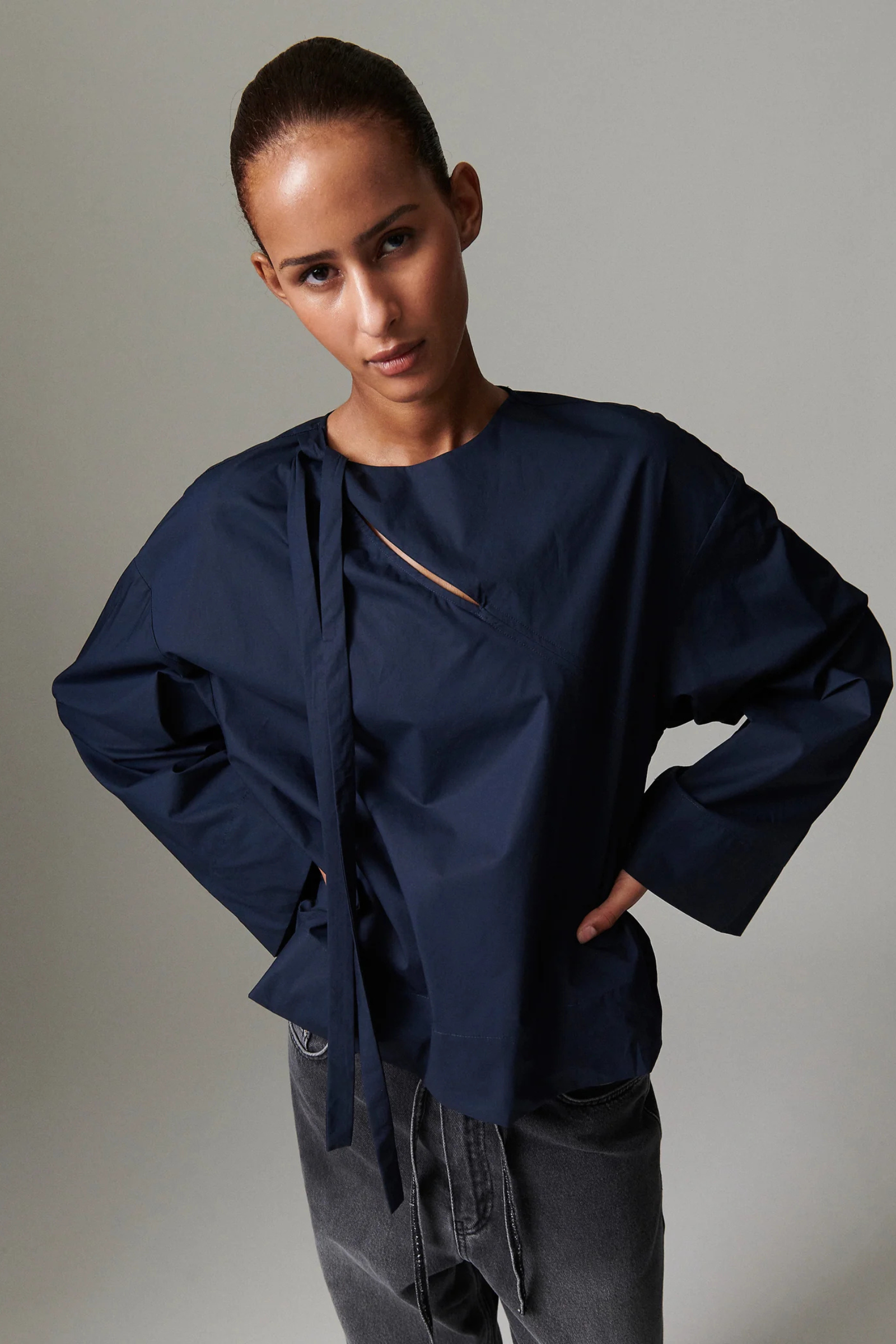 Sivie Solid Cotton Blouse
