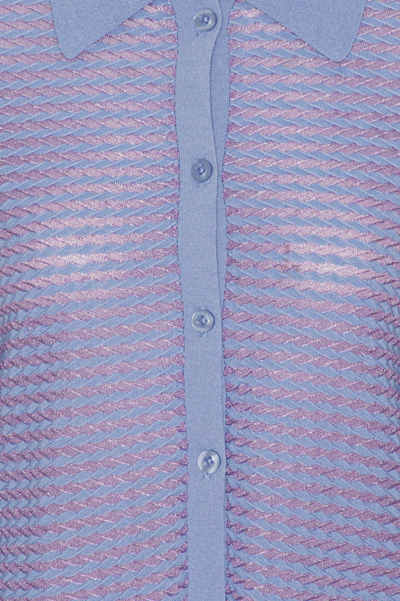 Metallic Knit Fitted Cardigan