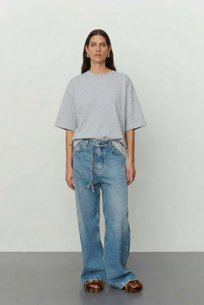 Drew Heavy Jersey T-Shirt Grey