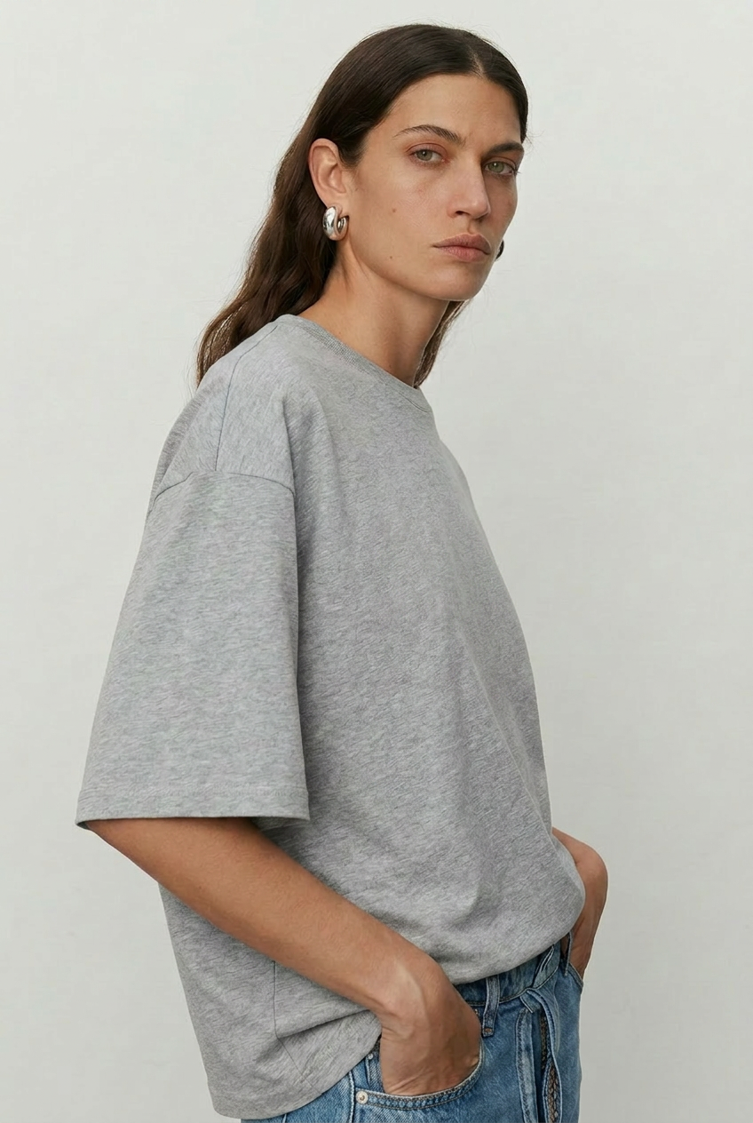 Drew Heavy Jersey T-Shirt Grey