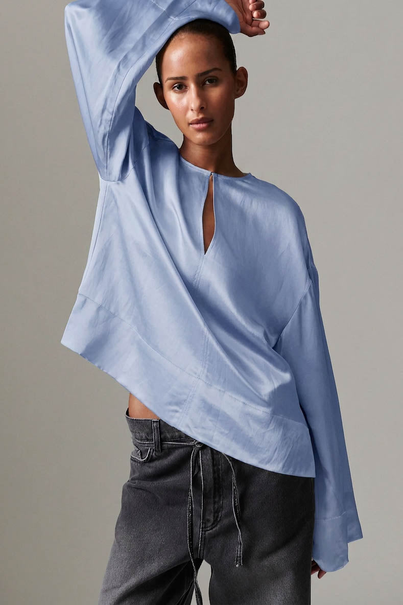 Davies Silk Touch Blouse Brunerra Blue