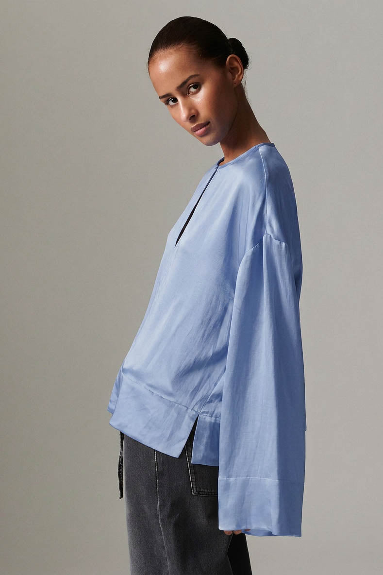 Davies Silk Touch Blouse Brunerra Blue