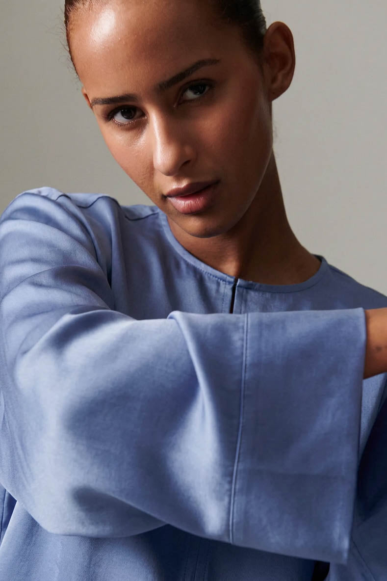 Davies Silk Touch Blouse Brunerra Blue