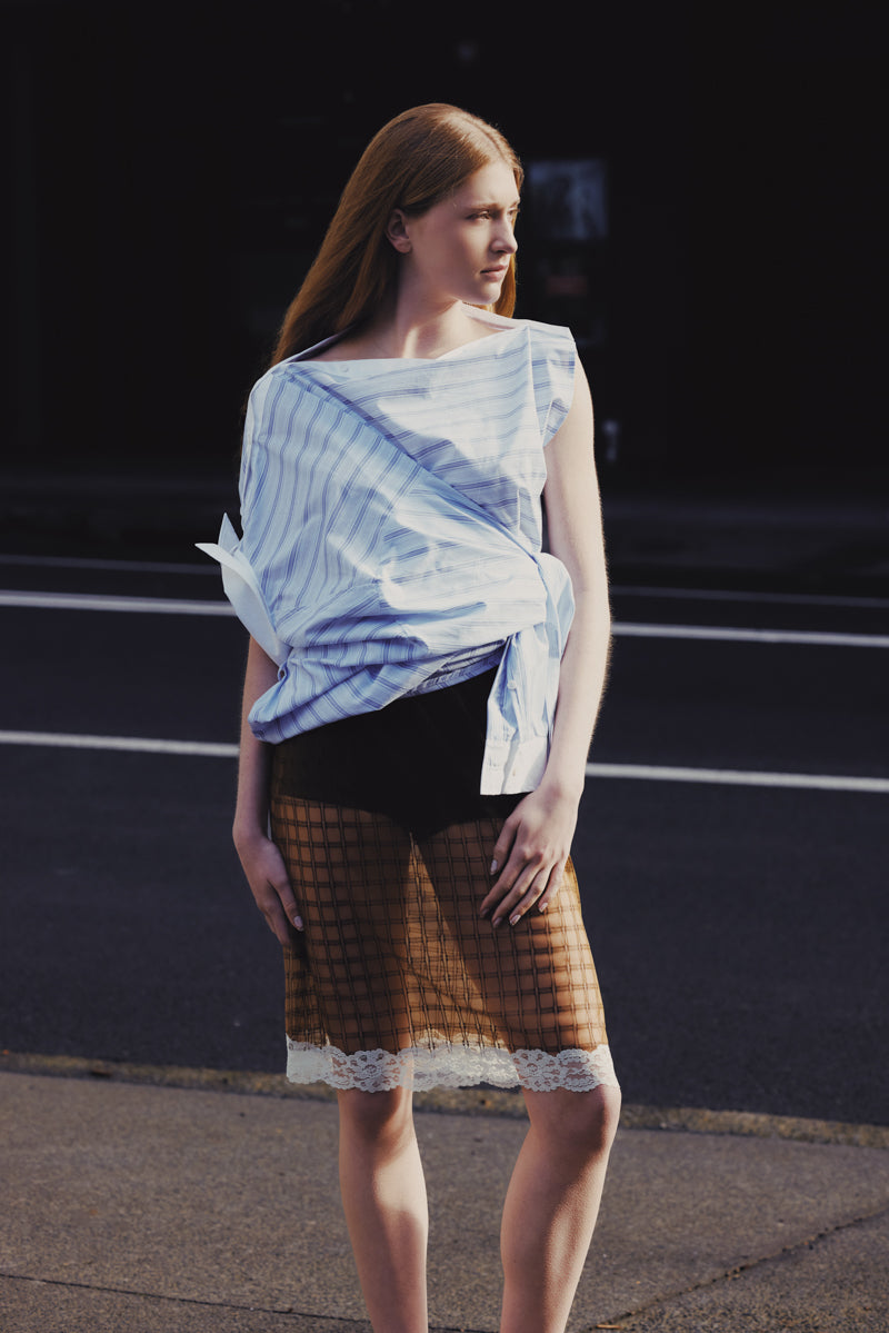 Kerra Midi Skirt Brown Check