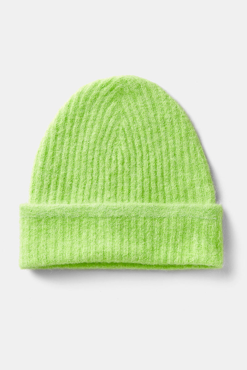 Zigolo Alpaca Beanie in Acid Green