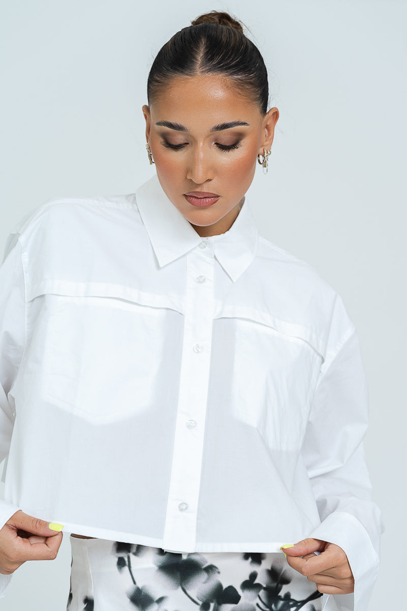 Cotton Poplin Cropped Shirt
