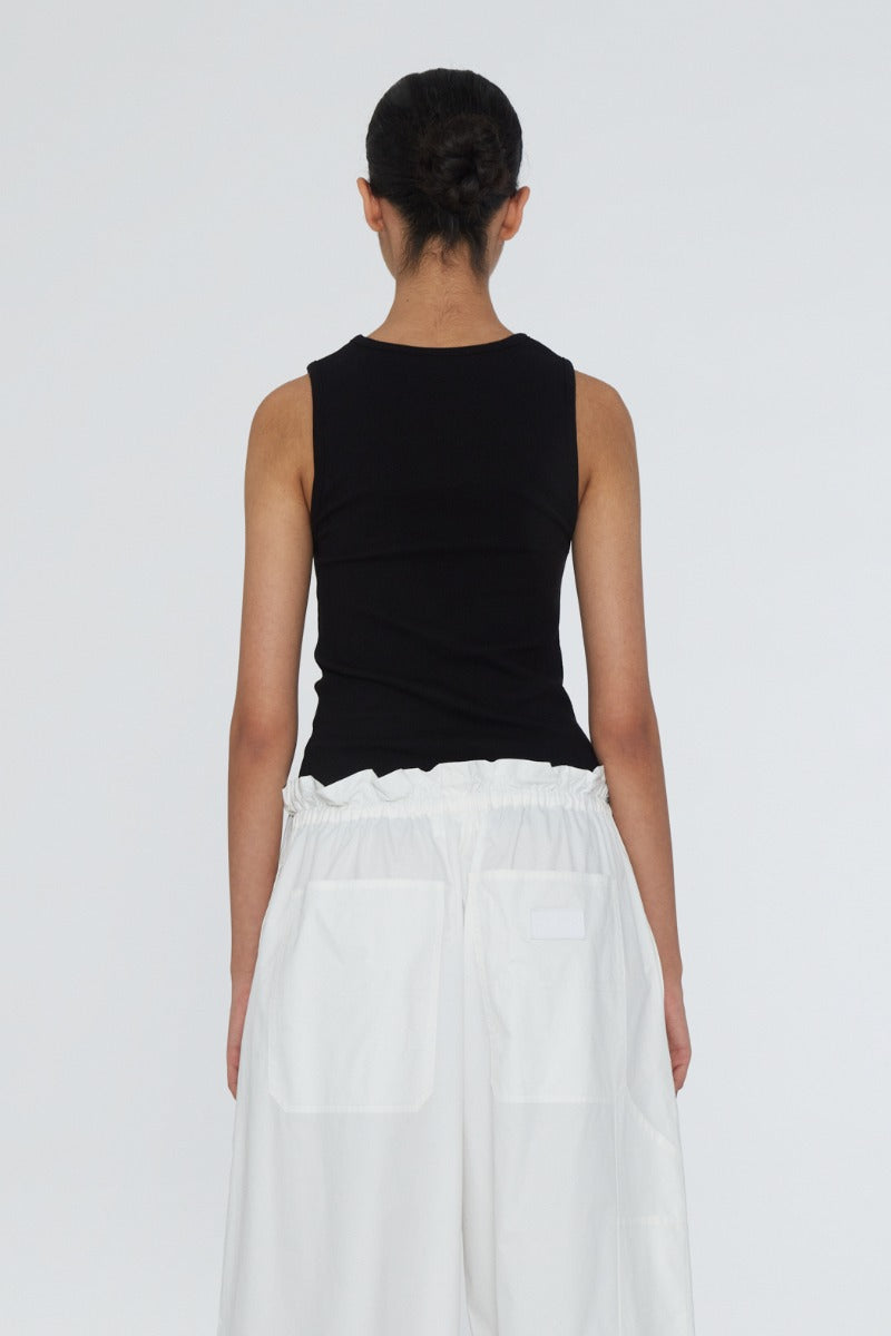 Ribbed Jersey Cut-Out Top